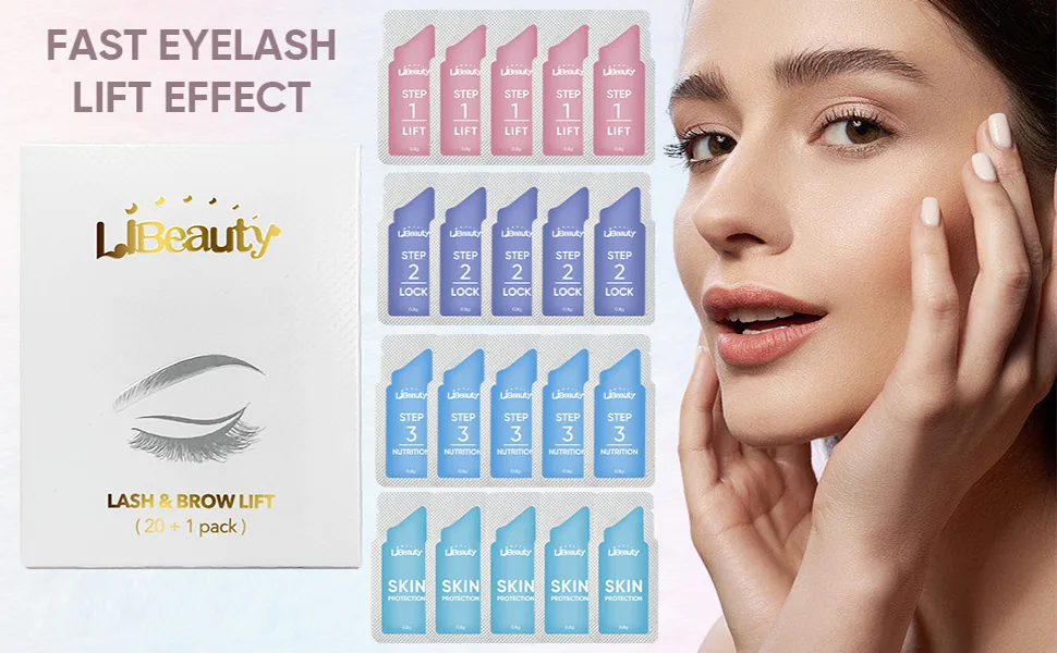 Libeauty Brow Lamination Kit Lash Lift Kit Lasting 8 Weeks Sachet Disposable Upgraded Version Curling Perming Wave Lotion & Liquid Set Home Perm Kit - eyelash lift kit