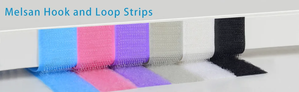 Hook Loop Strips with Adhesive - Melsan Industrial Strength Sticky Back Fasteners Hook and Loop Tape for Mounting  Hanging  or Organizing Items Indoors or Outdoors | Black  12 Pairs 1x7 Inch - Melsan 1in velcro strips with adhesive for fabric