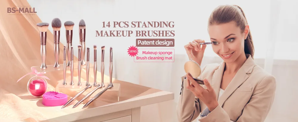 BS-MALL Makeup Brushes Stand Up Premium Synthetic Foundation Powder Concealers Eye Shadows (14rose) - product information 25