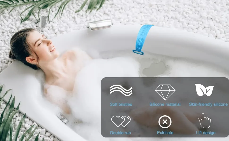 Silicone Bath Body Brush Set  Silicone Back Scrubber Silicone Bath Body Brush for Body Exfoliation Back Cleaning Shower - 2 Pieces - product information 2