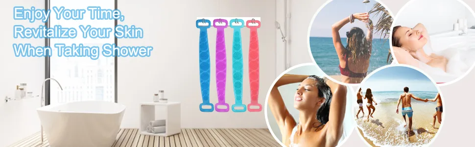 Silicone Bath Body Brush Set  Silicone Back Scrubber Silicone Bath Body Brush for Body Exfoliation Back Cleaning Shower - 2 Pieces - product information 8