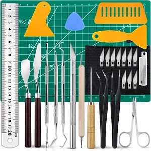 28 PCS Precision Craft Tools Set Vinyl Weeding Tools Kit for Weeding Vinyl  DIY Art Work Cutting  Hobby  Scrapbook 28pcs scrapbooking tools - product information 11