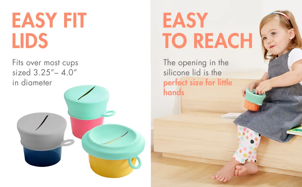 Boon SNUG Snack Cups and Lids  Multi (Set of 2) Snack Cup w/ Lid Mint - image
