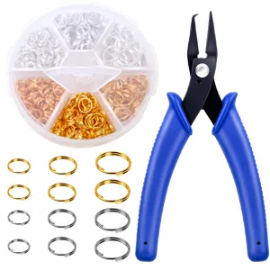 Split Rings for Jewelry Making  Caffox 700pcs Small Split Ring with Split Ring Pliers  Double Closed Jump Rings Craft Jump Loops Opener for Necklaces and Bracelets - split rings for earrings