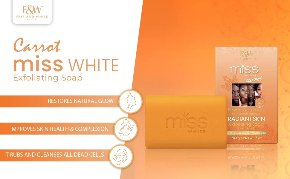Fair and White Miss Carrot Exfoliating Soap Tonic Scrub - 7 oz / 200 g  with Carrot Oil - product information 14