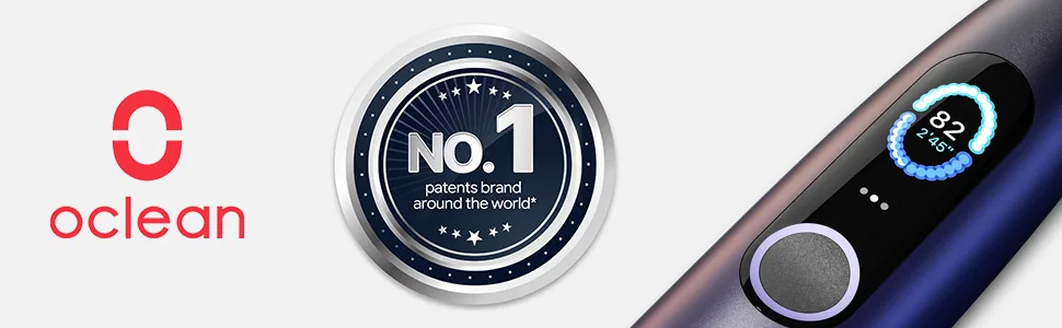 Oclean X Pro Electric Toothbrush 84 000 Movements/min Deep Cleaning with LCD Touch Screen  2H Fast Charge Lasts 30 Days  3 Modes 32 Intensities  Sonic Toothbrush Smart Timer- Black Purple - banner