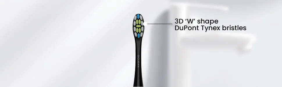 Oclean X Pro Electric Toothbrush 84 000 Movements/min Deep Cleaning with LCD Touch Screen  2H Fast Charge Lasts 30 Days  3 Modes 32 Intensities  Sonic Toothbrush Smart Timer- Black Purple - bristles