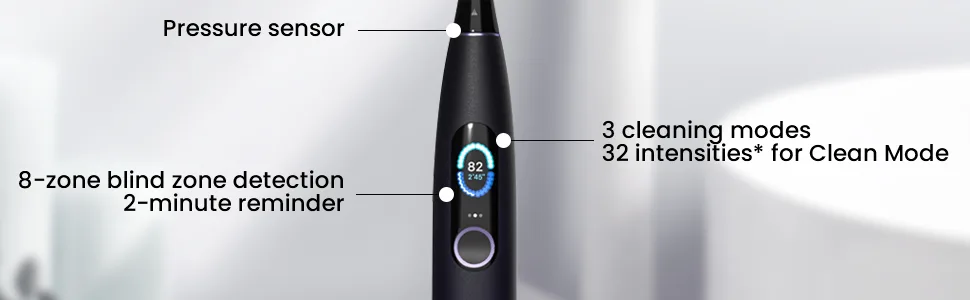 Oclean X Pro Electric Toothbrush 84 000 Movements/min Deep Cleaning with LCD Touch Screen  2H Fast Charge Lasts 30 Days  3 Modes 32 Intensities  Sonic Toothbrush Smart Timer- Black Purple - Mode-Purple
