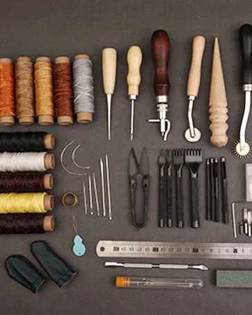 33 PCS Leather Stamping Tool Set  32 PCS Leather Stamps Patterns + 1 Stamping Handle for Leather Craft  Quality Leather Craft Tool Stamp Set for DIY Beginners and Professionals - Leather Working Tools