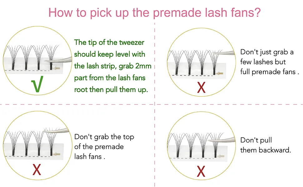 Obeyalash Pre Fanned Volume Lash Extensions Long Stem Volume Eyelash Extensions 100% Handmade Premade Fans Eyelash Extensions(3D-0.07C  10mm) 3D-0.07C10 - premade fans eyelash extensions