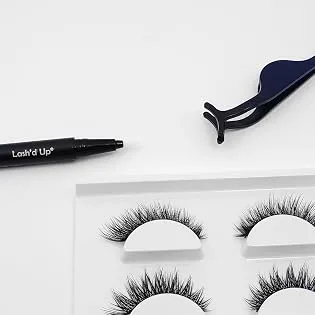 Lash'd Up Glue Liner Pen (Extra Strong  Clear & Black) Magic Self-Adhesive Eyeliner Full-size 0.032 Oz. (2 PCS  Clear & Black  Extra Strong) - magnetic magnet first original one two moxy day clear transparent black tray