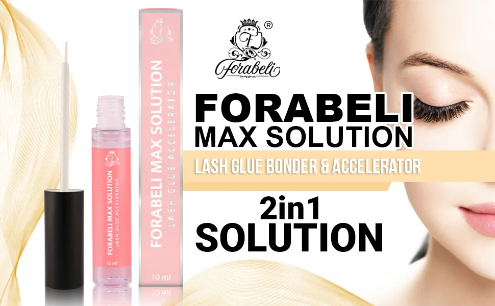 Lash Bonder for Eyelash Extensions | Lash Glue Accelerator - Forabeli Max Solution Glue Aid | Speed up Cure Time for Low Humidity and Slow Drying Adhesive | Booster and Activator with Sealer Effect - Forabeli Max Solution Lash Glue Accelerator your Ultimate Lashing Hack