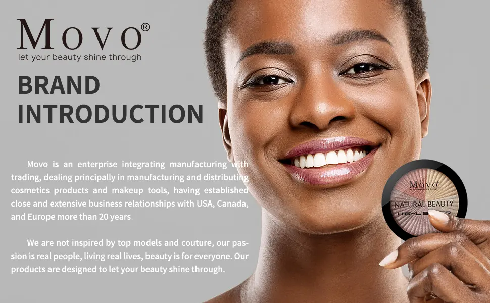 Movo Highlighter Palette Highlighter Powder Makeup Palette 5 Shades Glow Bronzer Face Illuminator Makeup Palette Kit(Bronzer) - Movo highlighter makeup