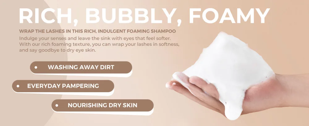 LASHVIEW Lash Shampoo Eyelash Extensions Cleanser 50ml with Brush Eyelid Foaming Cleanser Gentle Formula without Irritation  Easy to Use and Rinse For Home Use and Salon - Eyelash Foaming