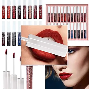 WAQIA 24Pcs Matte Liquid Lipstick Set Waterproof Lip Gloss Kit Long Lasting Lipgloss Kit - 3852