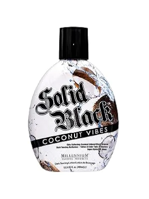 Millennium Tanning Solid Black Coconut Vibes - Indoor & Outdoor Tanning Lotion (13.5 Ounces) - Millenium Tanning