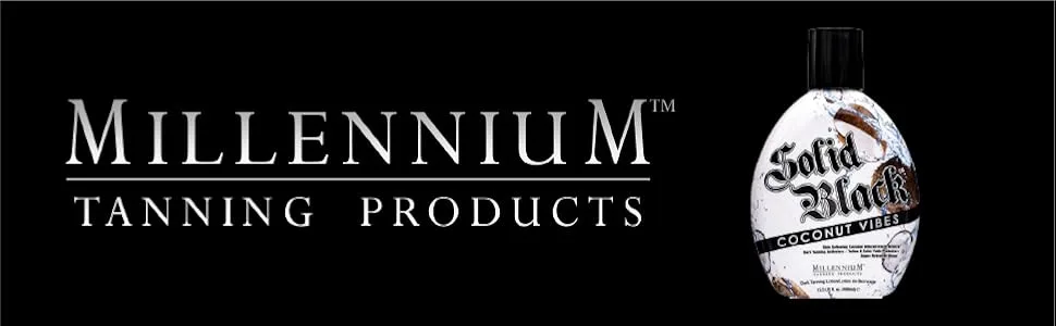 Millennium Tanning Solid Black Coconut Vibes - Indoor & Outdoor Tanning Lotion (13.5 Ounces) - Millennium Tanning Products