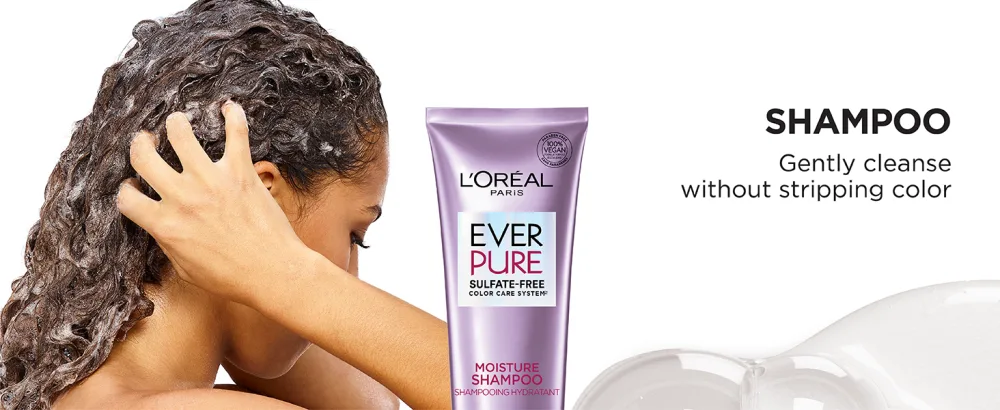 L'Oreal Paris EverPure Moisture Sulfate Free Shampoo for Color-Treated Hair  Rosemary  33.8 Fl  Oz - shampoo gently cleanse without stripping color