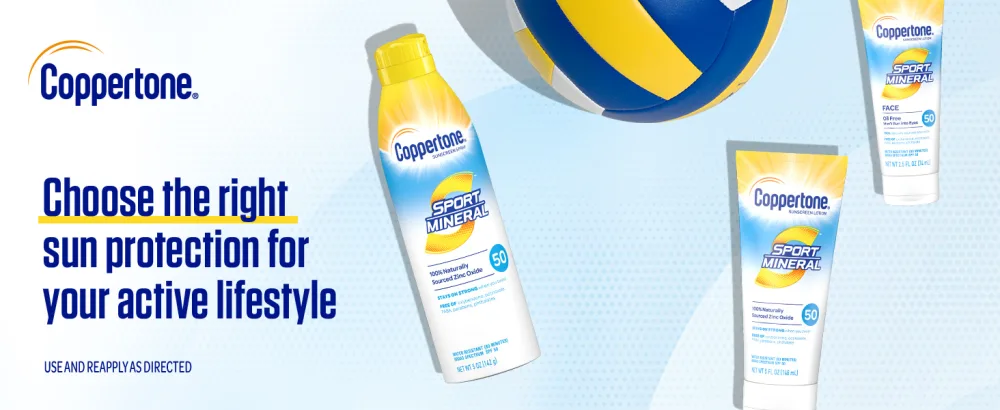 Coppertone SPORT Sunscreen Spray SPF 50  Zinc Oxide Mineral Sunscreen  Water Resistant Spray Sunscreen SPF 50  5 Oz Spray - sunscreen, sunscreen spray, spray sunscreen, body sunscreen, sunscreen for body, coppertone
