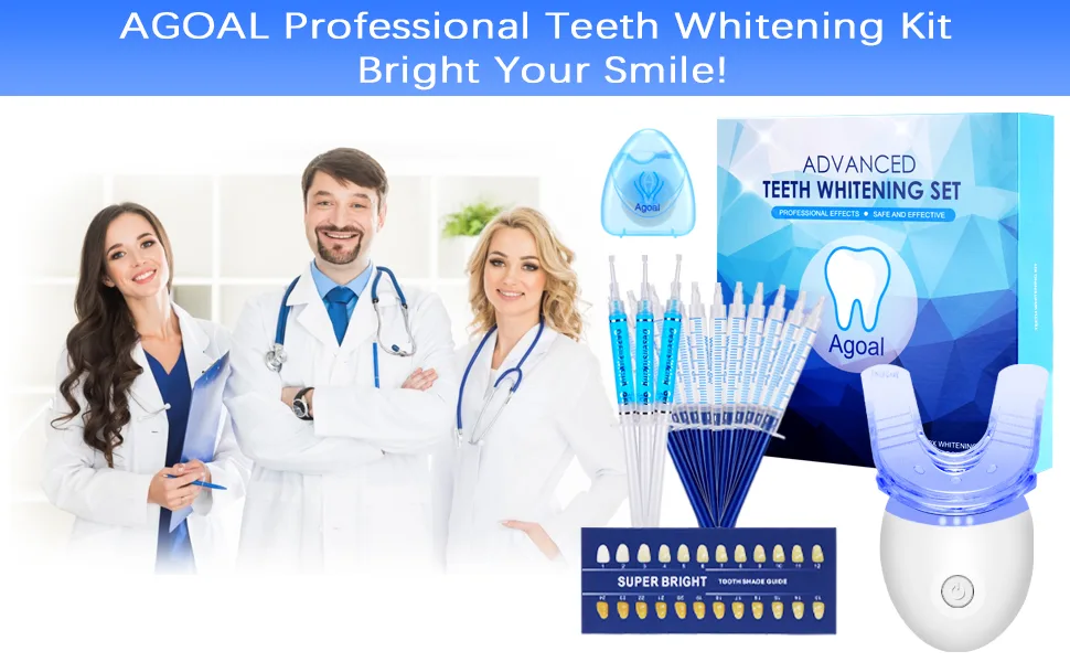 Agoal Teeth Whitening  Teeth Whitening Kit with LED Light  Non-Sensitive Teeth Whitener Pen with Tooth Whitening Gel and Soft Mouth Tray - product information 1