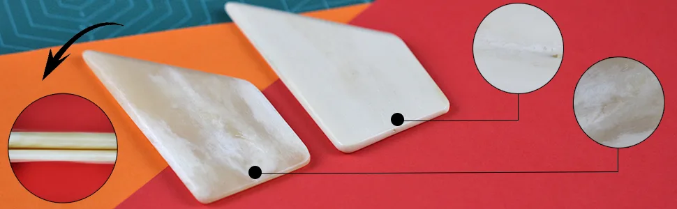 ECOHU Square Bone Folder - Genuine Bone  Paper & Leather Crafts  Card Making  Origami  Bookbinding  Scrapbooking  Non-Scratch  Non-Stick Bone Folder C - Sqare Bone Folder