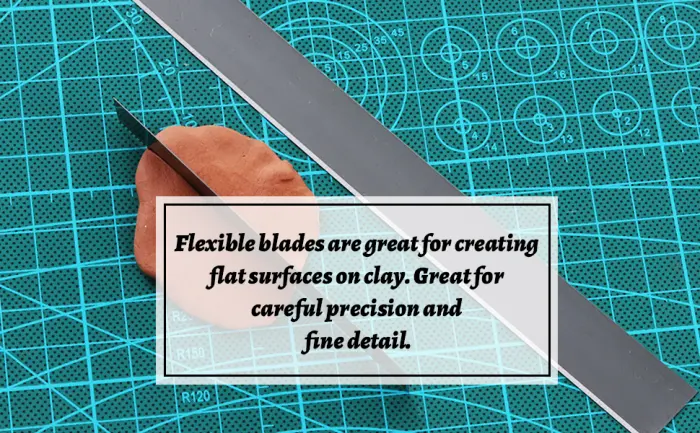 Clay Cutter Blade- 2 Pcs Set Flexible Stainless Steel Polymer Clay Cutters Blade Ceramic Shaping Modelling Sculpting Cutting Slicing Tools for DIY Pottery Craft (2PCS) - clay cutting blade clay tools clay cutters pottery tools clay cutters shapes clay sculpting tools