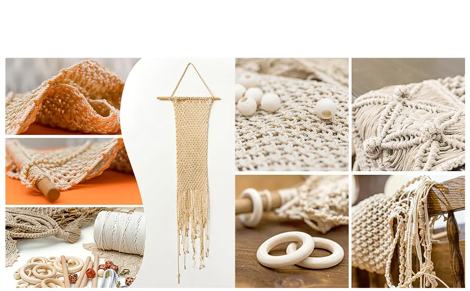 Macrame Kit - 227pc Macrame Wall Hanging Kit. Macrame Plant Hanger Kit Supplies 225y Macrame Cord 3mm Beads Wood Dowels Rings E Book. Macrame Starter Set Hanging Plant DIY Craft Kits Adults Beginners - macrame supplies kit
