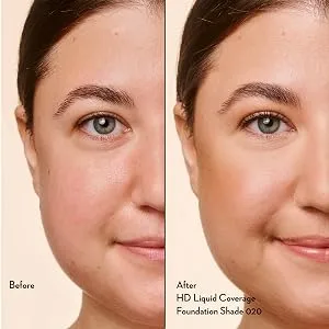 Catrice | HD Liquid Coverage Foundation | High & Natural Coverage | Vegan & Cruelty Free (055 | Warm Bamboo) - HD Liquid Coverage Foundation in use shade 020