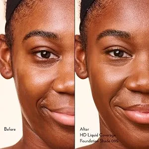 Catrice | HD Liquid Coverage Foundation | High & Natural Coverage | Vegan & Cruelty Free (055 | Warm Bamboo) - HD Liquid Coverage Foundation in use shade 095