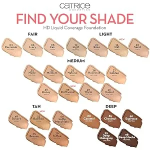 Catrice | HD Liquid Coverage Foundation | High & Natural Coverage | Vegan & Cruelty Free (055 | Warm Bamboo) - HD Liquid Coverage Foundation Shade Finder