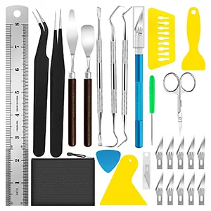 JTIEO Weeding Tools for Vinyl 26Pcs Craft Weeding Tools Kits Cricut Weeding Tool Set Scrapbooking Tools DIY Art Tools Precise Vinyl Weeding Tool Kit Blue - cricut tools scrapbooking tools kit cricut weeding craft weeding tools set vinyl cutting tools