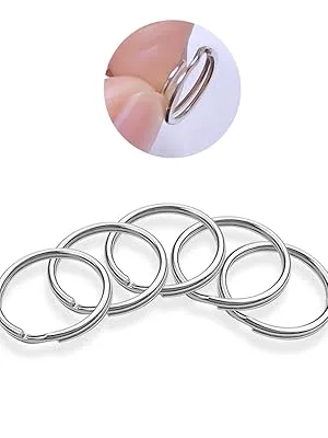 100 Pcs Split Ring  Small Key Rings Bulk Split Keychain Rings DIY Craft Metal Keychain Connector Accessories (12mm) - Split Ring