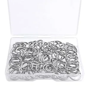 100 Pcs Split Ring  Small Key Rings Bulk Split Keychain Rings DIY Craft Metal Keychain Connector Accessories (12mm) - Split Ring