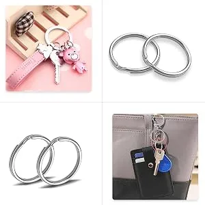 100 Pcs Split Ring  Small Key Rings Bulk Split Keychain Rings DIY Craft Metal Keychain Connector Accessories (12mm) - Split Ring