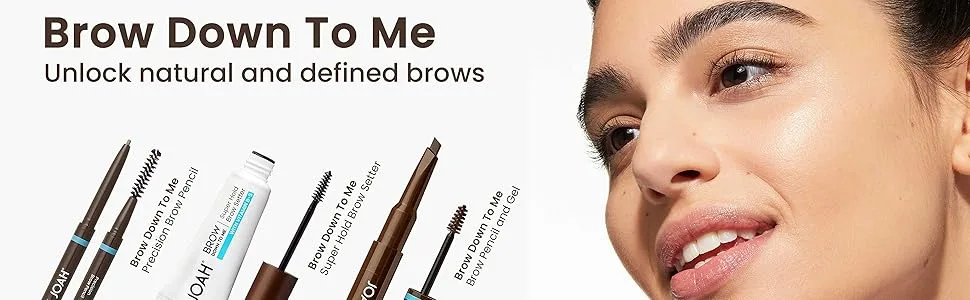 JOAH Eyebrow Pencil - Brow Down To Me Precision Brow Pencil with Built-In Spoolie Brush for Flawless Brows  Warm Medium Brown - Brow
