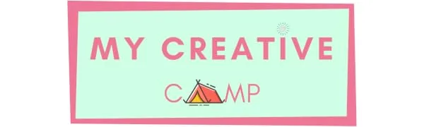 MY CREATIVE CAMP Beginner's Quilling Kit - DIY Craft Kit for Kids and Adults - 10 Projects with Instructions  Storage Box  Gem Stickers  Tools  Supplies  Paper Strips  Shape Chart  and Reference Guide - My Creative Camp Logo in Blue and Coral