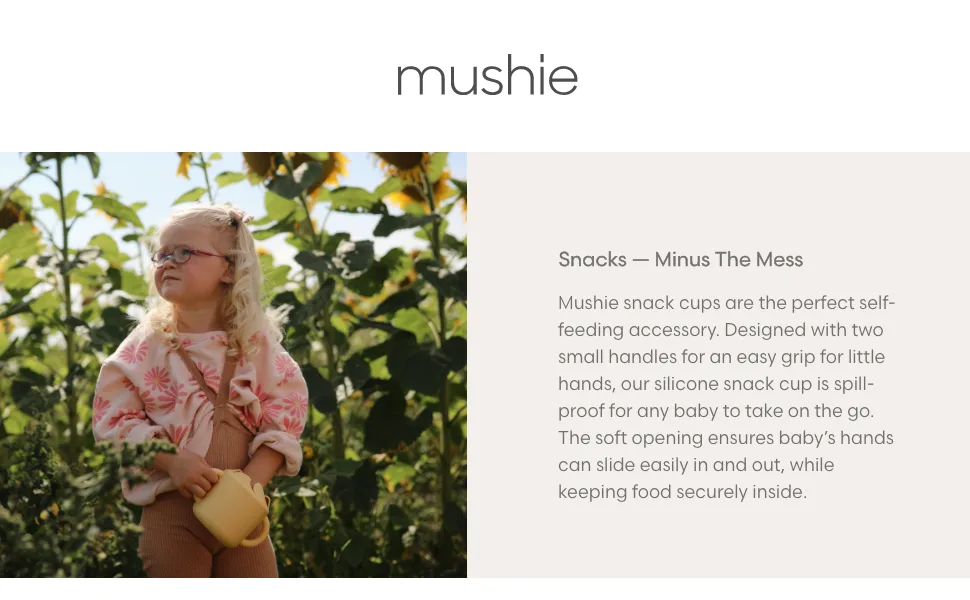 mushie Silicone Snack Cup | Spill Proof Food Container for Toddler and Baby (Blush) - Mushie | Snack Cup