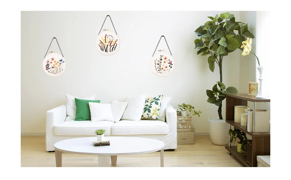 YINVA 3 Sets Embroidery Starter Kit  Embroidery Beginner Kits  Cross Stitch Kit Include 3 Embroidery Clothes with Floral Pattern Instructions Hoops Floss Thread Fabric Needles for Beginners - YINVA 3 Sets Embroidery Kit
