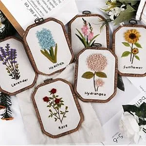MWELLEWM 4 Pcs/Set Embroidery Hoops Imitated Wood Plastic Display Frame Reusable Circle Oval Rectangular Octagonal Cross Stitch Hoop Ring for Art Craft Sewing and Hanging Ornaments Home Decor Round  Oval  Rectangle  Octa... - product information 5
