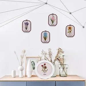 MWELLEWM 4 Pcs/Set Embroidery Hoops Imitated Wood Plastic Display Frame Reusable Circle Oval Rectangular Octagonal Cross Stitch Hoop Ring for Art Craft Sewing and Hanging Ornaments Home Decor Round  Oval  Rectangle  Octa... - product information 6