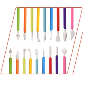kiniza 9 Pieces Clay Sculpting Tools  Plastic Modeling Clay Tools for Kids Double-Head Plastic Ceramic Pottery Tool Kit Crafts Clay Modeling DIY Kit Cook Decorating Tools for Shaping and Sculpting - product information 4