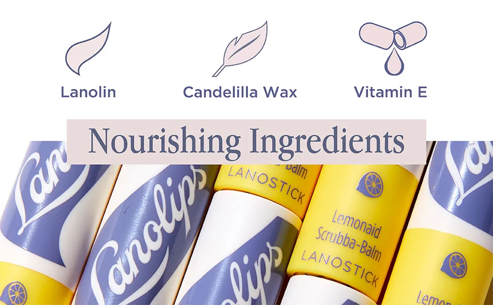Lanolips Lemonaid Scrubba Balm - Exfoliating Lip Balm with Sugar Crystals + Lanolin - Treat Dry  Flaky Lips (3.3g / 0.116 oz) - large image