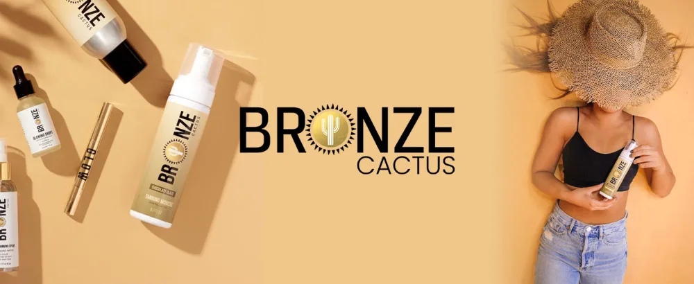 Bronze Cactus Self Tanning Glowing Drops | Mixes With Moisturizer Rich With Fatty Acids & Vitamin E | Tightens & Brightens Skin Tone/Complexity - Self Tanning Mousse Foam Sunless Tanner Mitt lotion