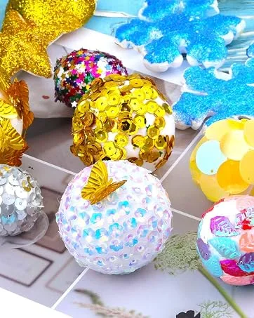 Pllieay Solar System Model Foam Ball Kit Includes 14PCS Mixed Sized Polystyrene Spheres Balls  12PCS Bamboo Sticks  12 Color Pigments  2PCS Painting Brushes for School Science Projects 40 Pieces - foam balls for diy