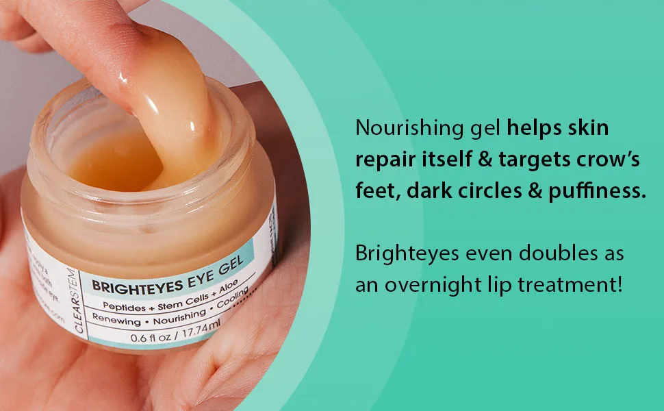CLEARstem BRIGHTEYES Nourishing Anti-Aging Eye Gel with Collagen Peptides & Aloe  0.7 Ounce - Clearstem Brighteyes