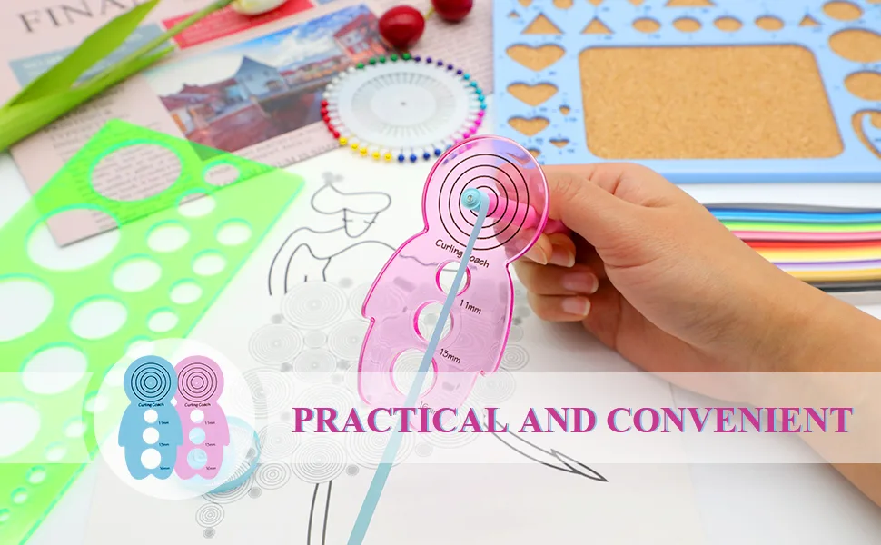 KITANIS 14 Pieces Paper Quilling Tools Slotted Kit  Assorted Sizes Rolling Curling Quilling Needle Pen for Art Craft DIY Paper Card Making Project Tools 14P purple - product information 3