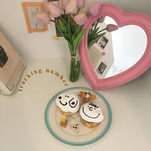 BinaryABC Heart Makeup Mirror Cosmetic Mirror Wall Desktop Mirror Bedroom Mirror Valentines Day Gift(Pink) - Heart Mirror 4