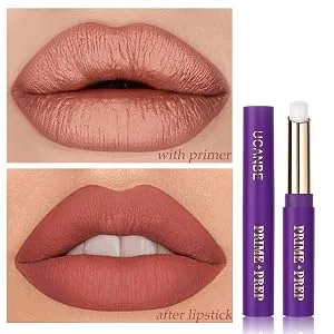 UCANBE 13pcs Lady's Night Lipstick Makeup Set  6 Velvety Matte Liquid Lipsticks + 6 Matching Smooth Lipliner Pencil + 1 Moisturizing Lip Gloss Primer  Waterproof Long Lasting Lip Make Up Gift Kit - PRIME+PREP stub072