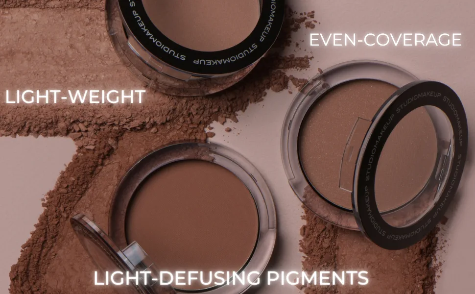 STUDIOMAKEUP Sun Touch Bronzing Powder for Sun Kissed Face (Light Shade)   Natural Bronzer Palette w/ Light-Diffusing Pigments   Even Coverage Bronzer Powder - Makeup Bronzer - Suitable for All Skin Types - even