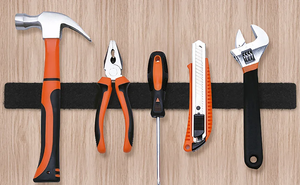 15 Sets Strips with Adhesive - Strong Double Sided Tape with Hook and Loop - 1 x 4 Inch 1 x 4 inch (15 Sets Black) - Double Sided Tape with Adhesive